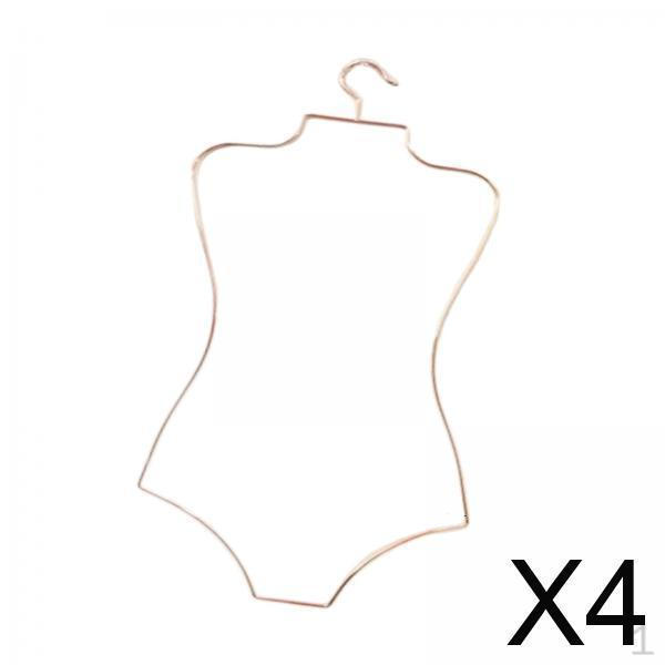 

4x Metal Wire Body Shape Swimsuit Hanger, Kids Wardrobe Organizer, Unisex Clothing Coat Rack