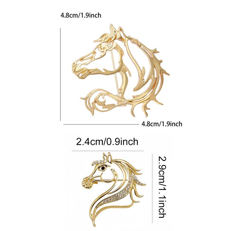 1Pc Pin Fashion Horse Brooch Temperament Clothing Decoration Minimalist fashion Hollow Zinc Alloy