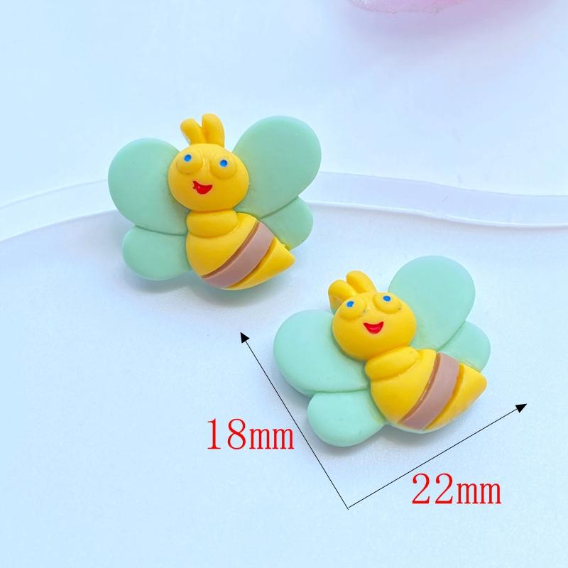 10Pcs New Cute Mini Little Bee Resin Figurine Crafts Flatback Cabochon Ornament Jewelry Making Hairwear Accessories