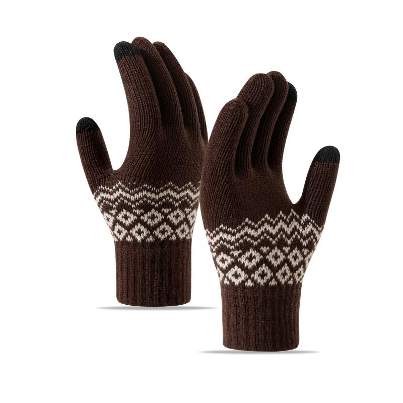 Winter TouchScreen Gloves Women Men Warm Stretch Knit Mittens Imitation Wool Full Finger Guantes Female Crochet Luvas Thicken