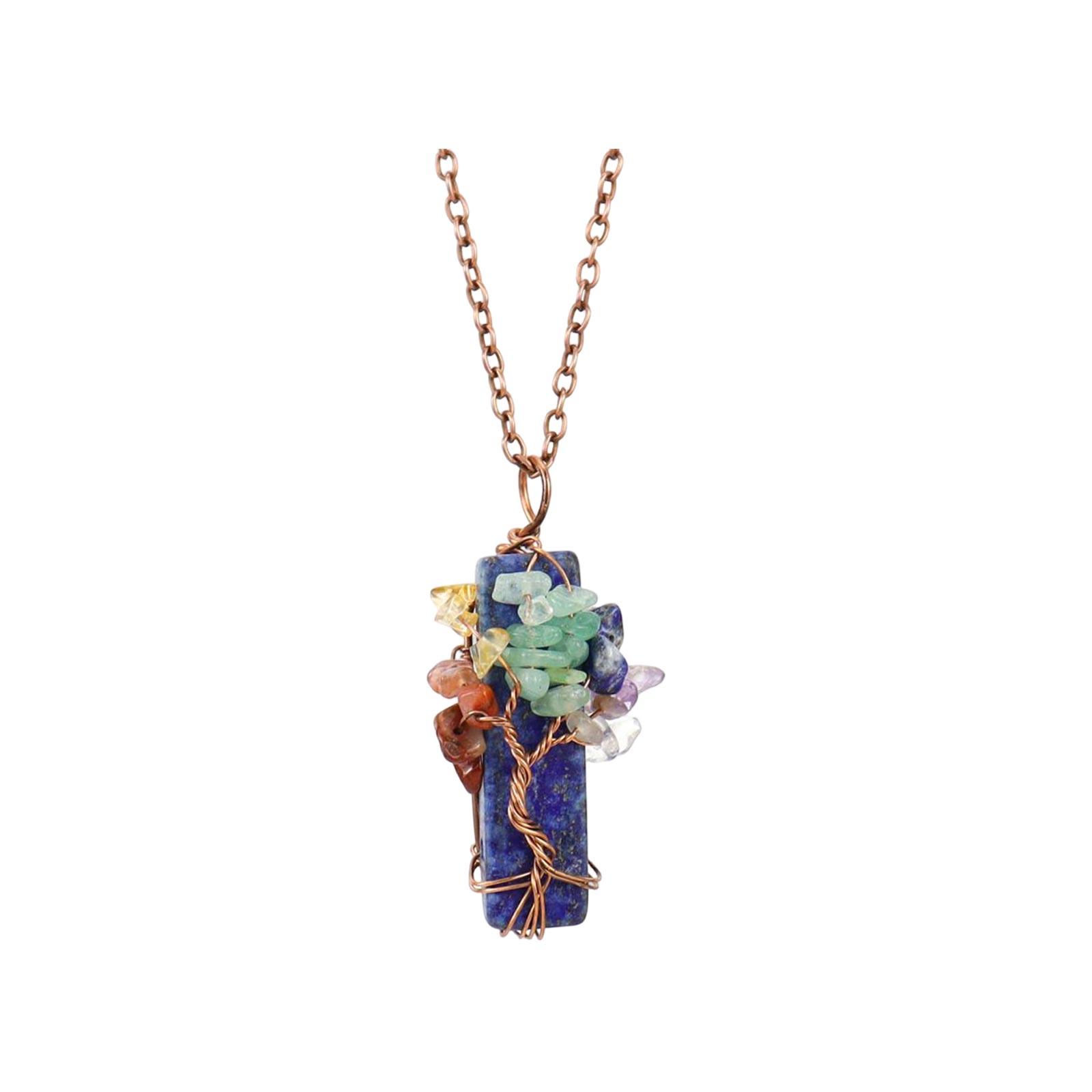 

Natural Stone Irregular Crystal Strip Amethyst Chip Pendant Necklace One Size