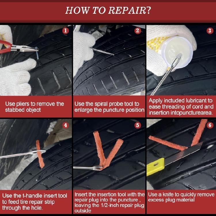 Practical Tire Repair Set Hand Tire Repair Set Tyre Puncture Repair Set for Car