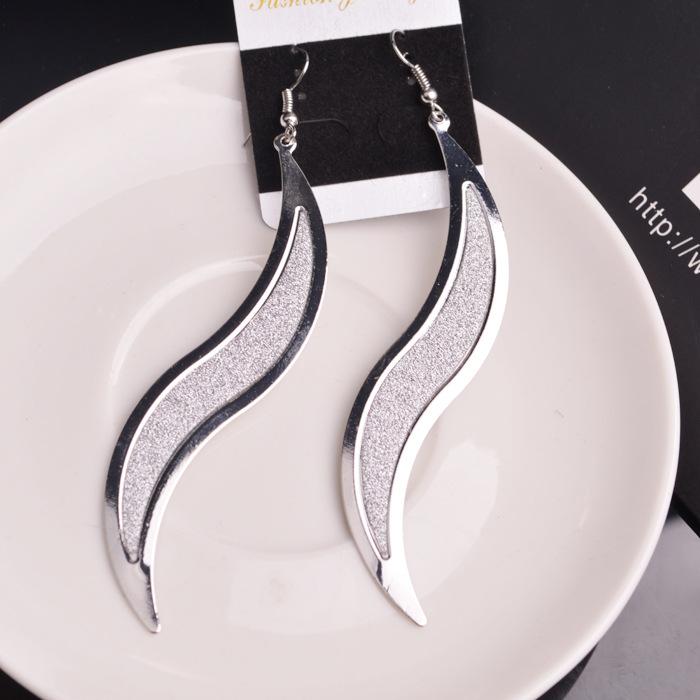 

Жіночі сережки-підвіски «Морозний лист верби» Прості Елегантні сережки-краплі Прикраси для вух для жінок Silver #1