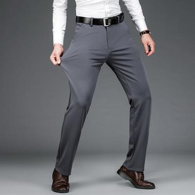 Männer Sommer Dünne Mode Business Casual Anzug Hosen Lange Hosen Männer Elastische Gerade Hülse Formelle Hosen