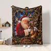 1Pc Christmas Santa Reindeer Blanket Soft And Comfortable Casual Warm Camping Travel Christmas Halloween Gift M91724