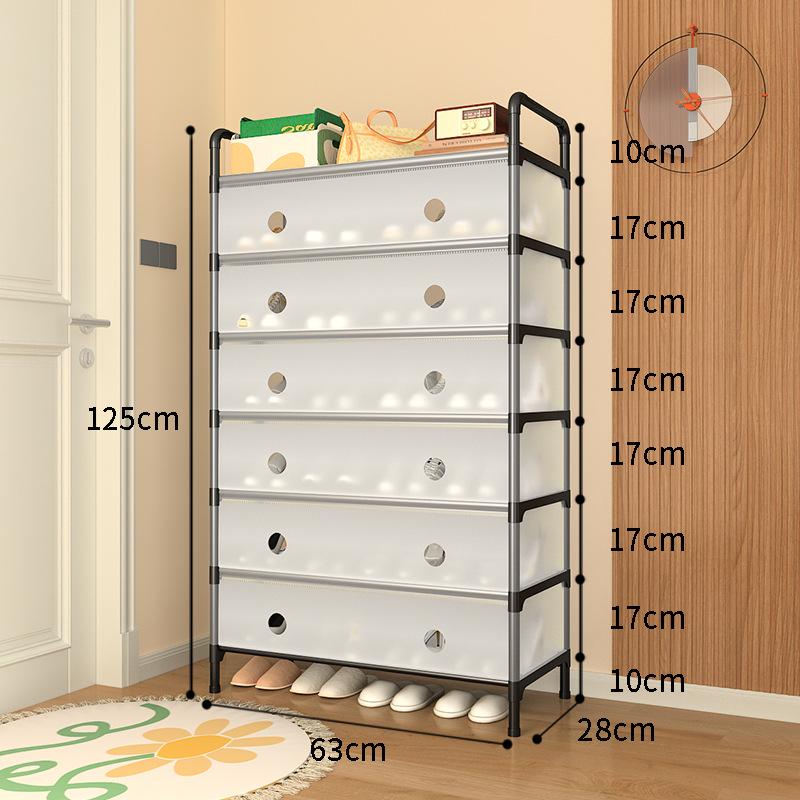 Platzsparendes Mehrschicht-Schuhregal mit Staubschutz für Wohnheime