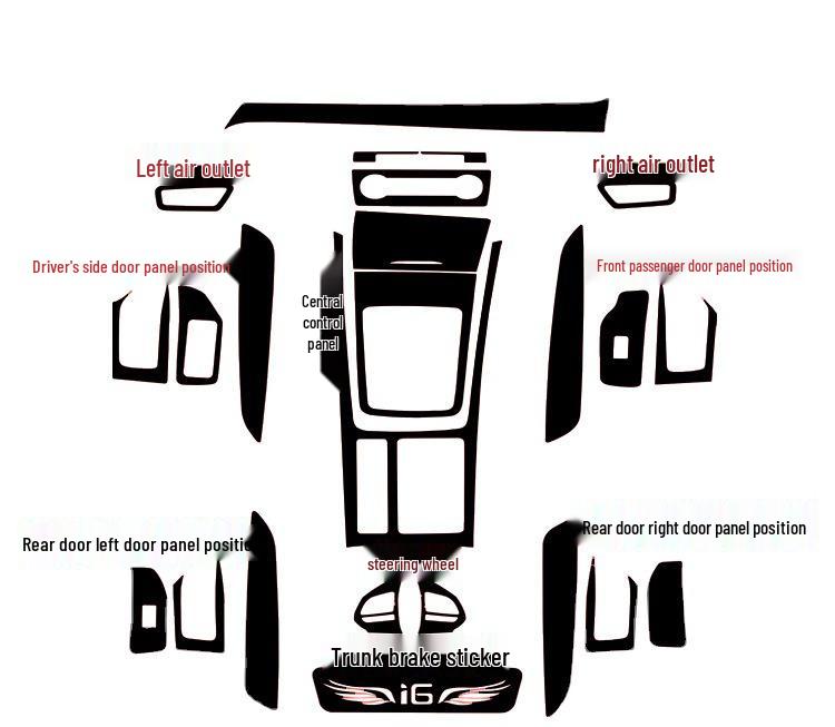 Roewe I6 Carbon Fiber Interior Film for Console & Door Panels