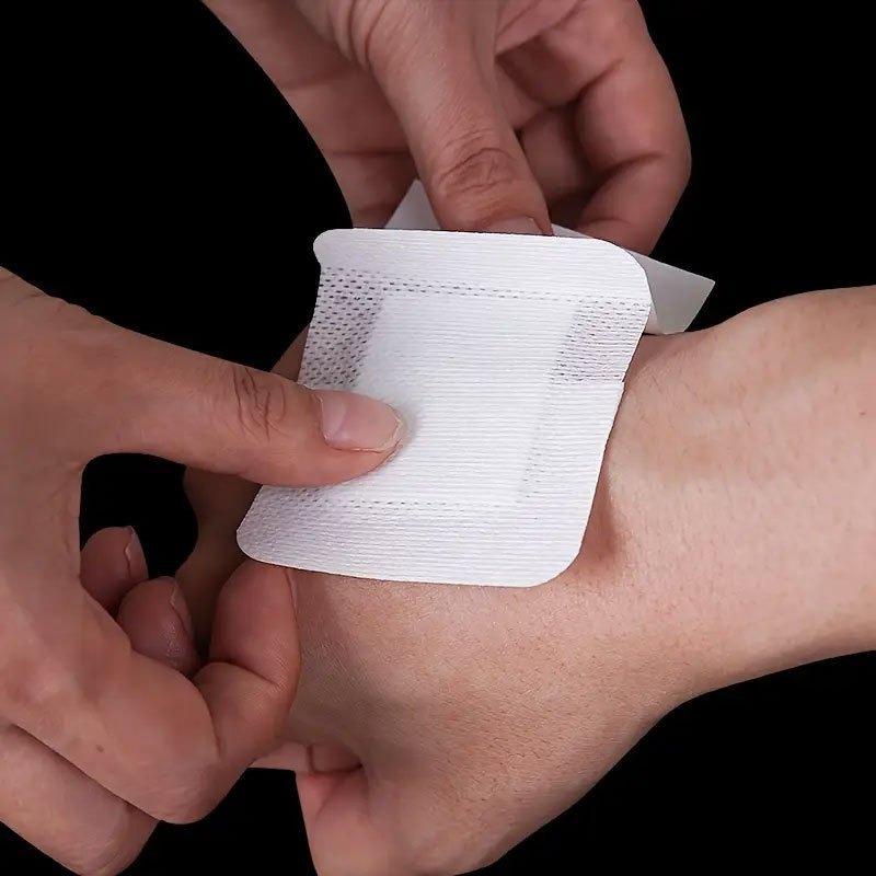 40PCS Waterproof and Breathable Sterile Wound Sticker - Light Beige, Friendly Sticky No Residue Multi-Size Grid Design