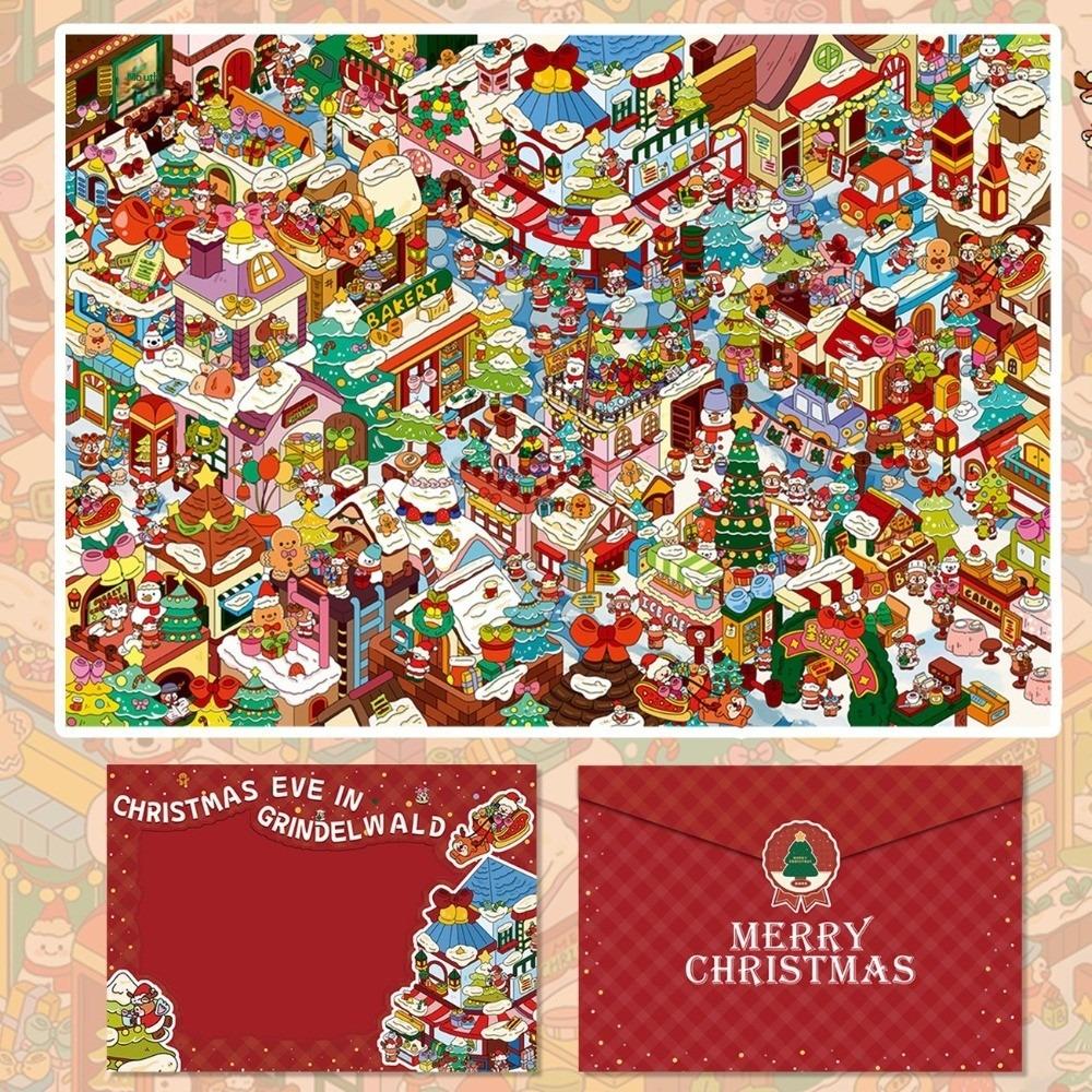 Christmas Eve 3D Landscape Stickers Extra Large Size with Tweezers Story Scene Sticker Grindelwald‘s Xmas Miniature Sticker Book