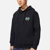 Lining Badfive Autumn Collection Hooded Pullover Long Sleeve Sweatshirt With Plant Print On The Back Unisex Tops Black AWDS657-1