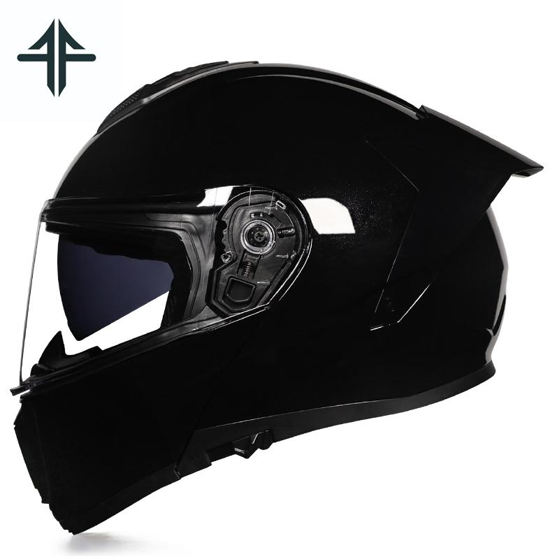 ORZ-B09 motorcycle helmet, open face helmet, large tail wing, motorcycle riding, double mirror full face helmet M
