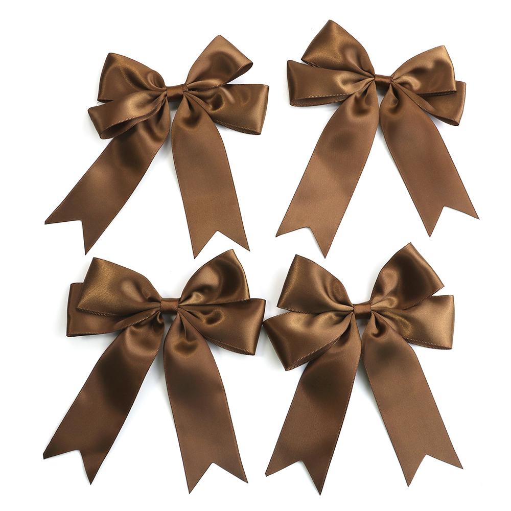 4pcs 12x13cm Large Size Satin Ribbon Bows Mutilcolor Ribbon Bow Flower DIY Decoration Headwear Hairclips Accessories