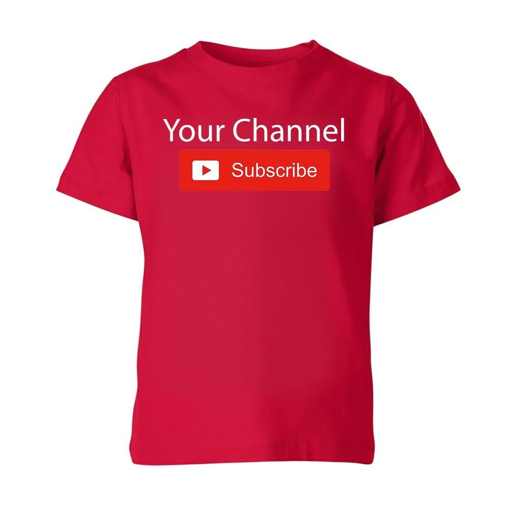 Personalised Subscribe Youtube TShirt Video Channel Unisex Kids T Shirt S