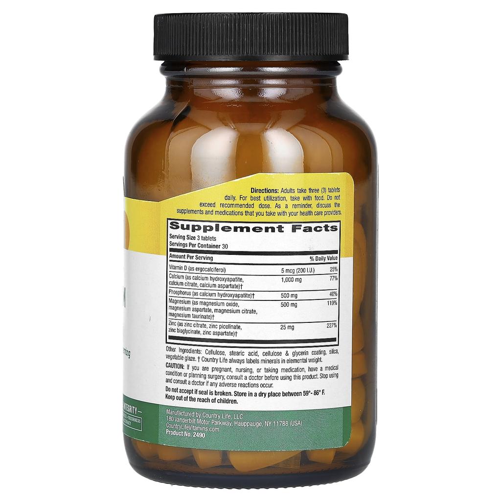 Contains Calcium Magnesium Zinc, Vitamin D, 90 Tablets