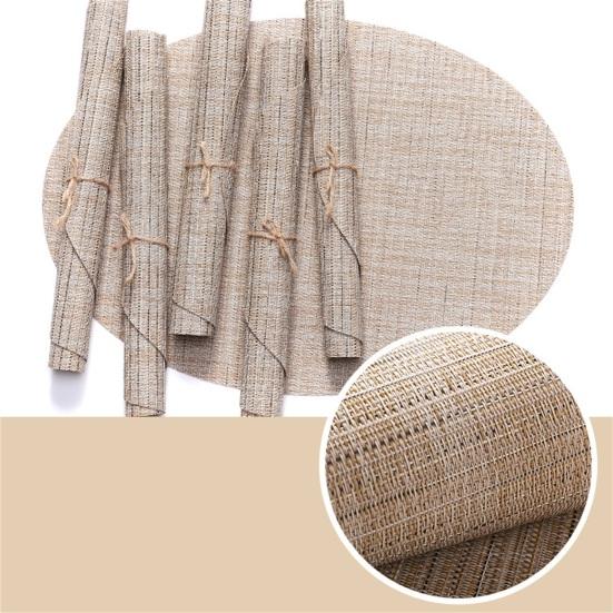 Place Mat Anti-scratch Insulated Oval Anti-slip PVC Table Placemat Household Supplies
