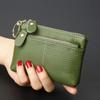Women Leather Double Zipper Coin Purse Mini Wallet Key Holder Small Change Pouch Card Holder Portable Wallet for Women Men
