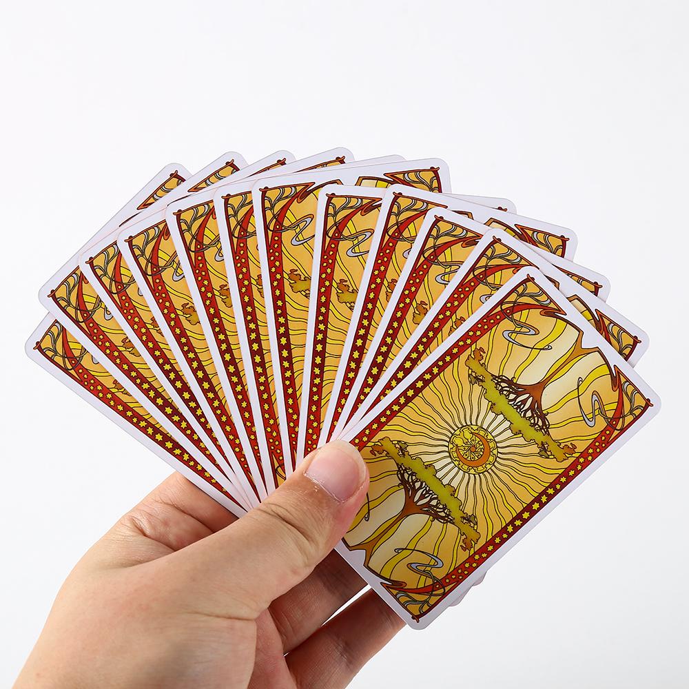 10x6 Cm Golden Art Nouveau Tarot In A Tin