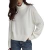2025 Women's Autumn/Winter Solid Color High Neck Loose Knit Sweater