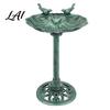 Bird Feeder Pedestal Bath Copper Resin Birdbaths Weather Resistant Floral Accents Stable Base Bath Vintage Bronze Finish Garden Decor for