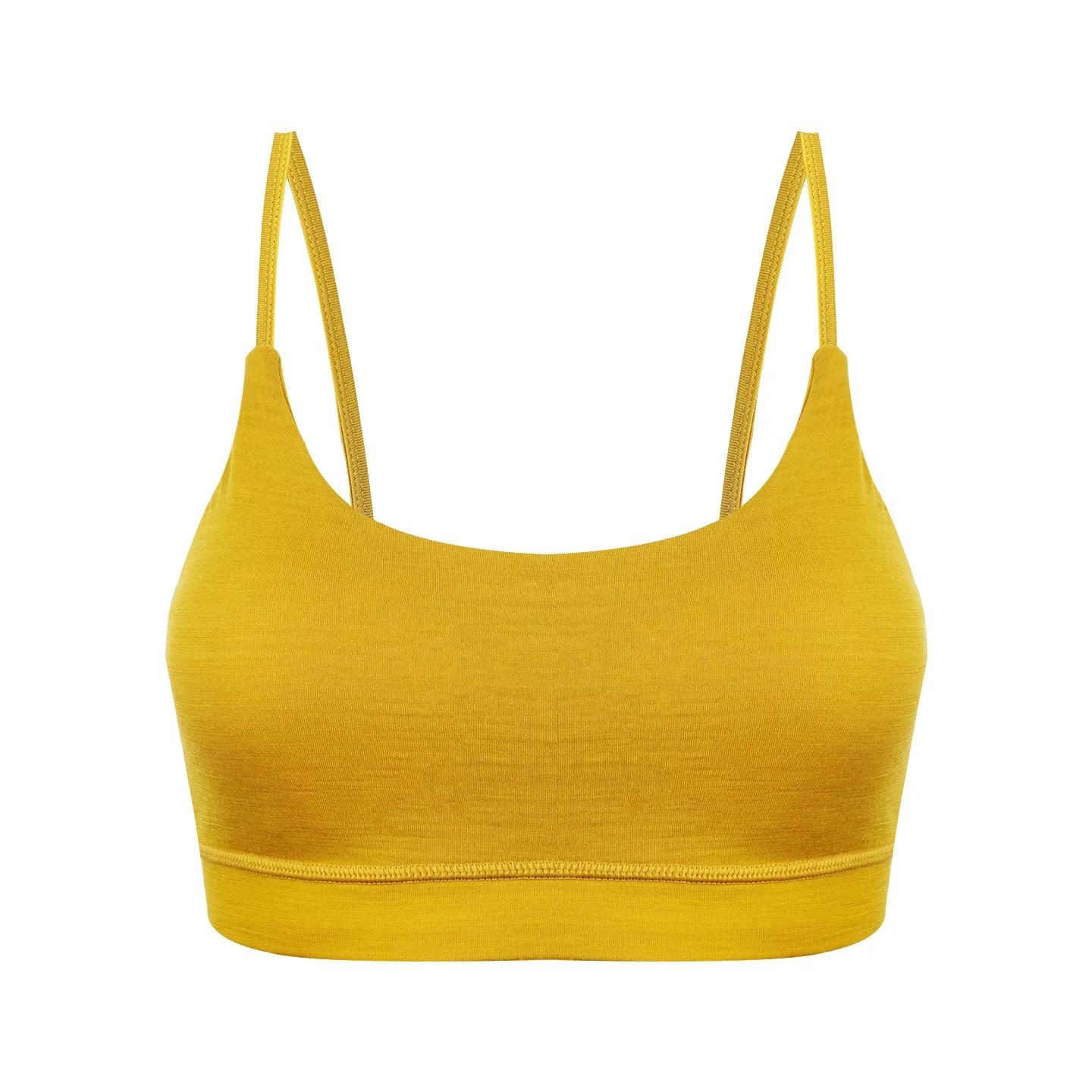 Gray Shell Merino Wool Bra Quick-Drying Underwear Sweat-Absorbent Antibacterial Breathable Merino Sports Women s Thin Strap Bra XL серый/жёлтый