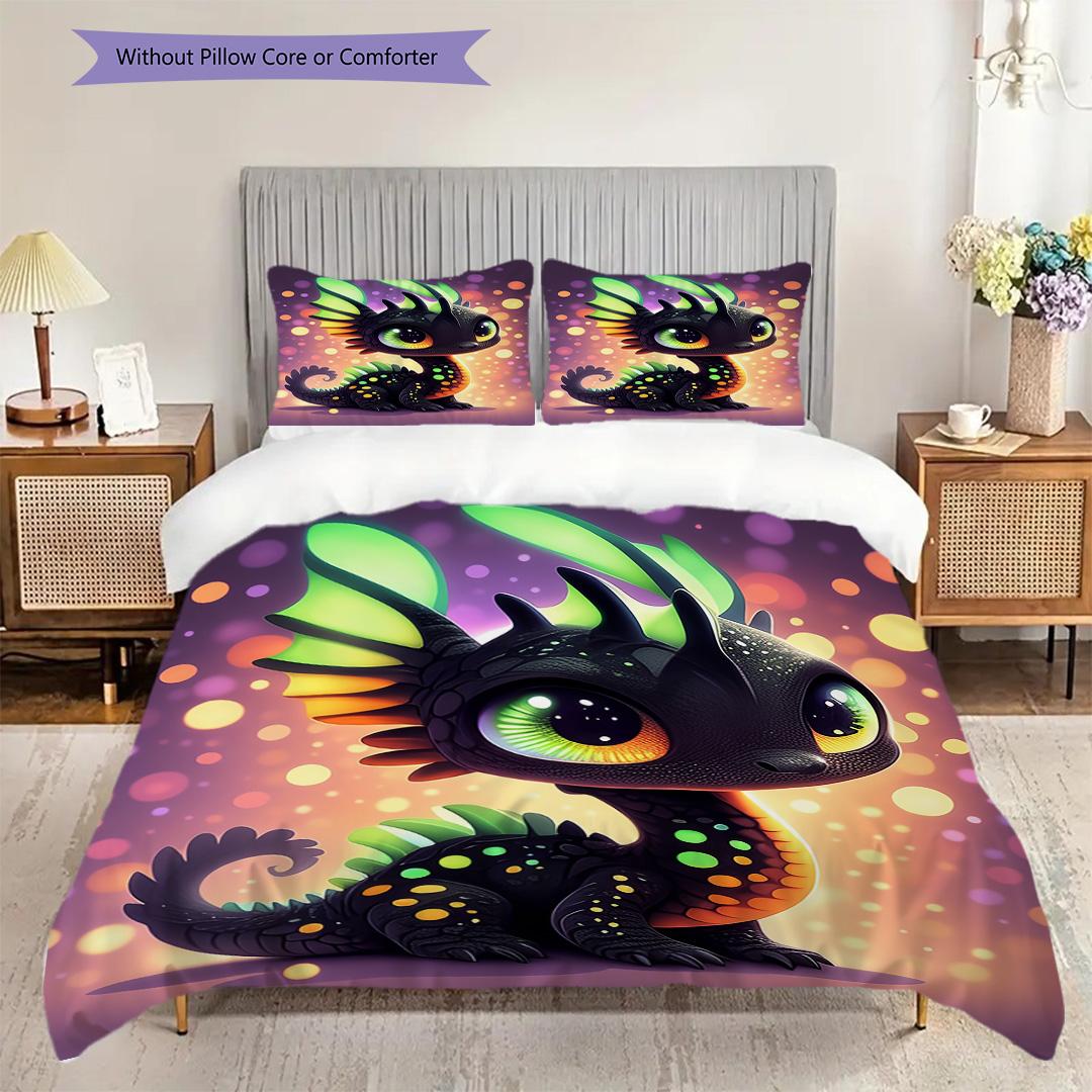 

Dragon Pattern Bedding Quilt Set Quilt Cover Pillowcase Home Decoration Birthday Gift (1 * duvet cover + 2 * pillowcase, without core) 135x200cm