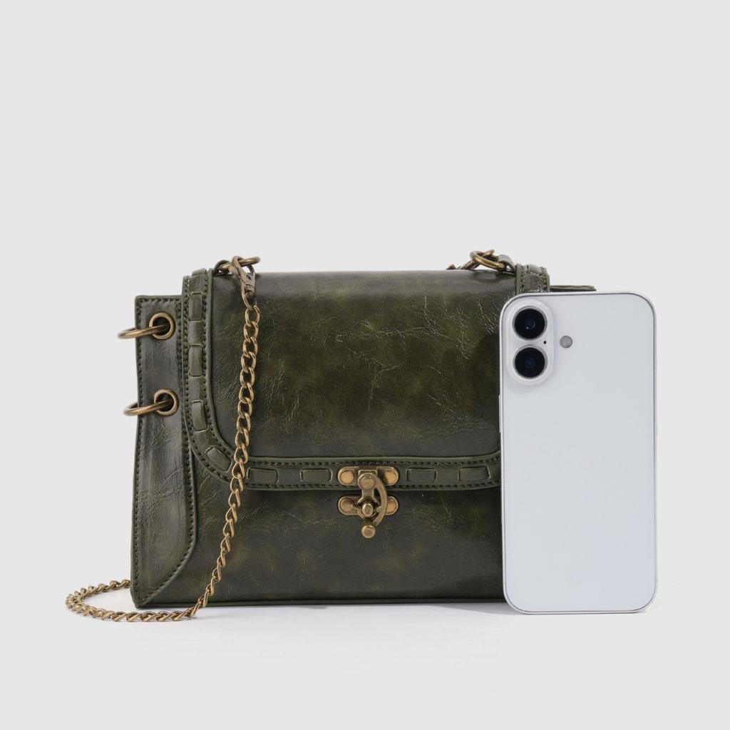 Modisch Einzigartiges Design Einzelne Schultertasche mit Antikgoldener Schnalle und Crossbody-Tasche an der Seite des Arms