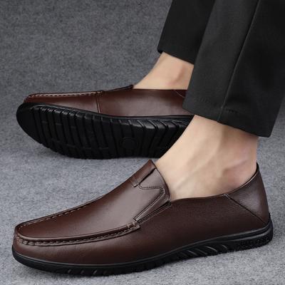 Mode Nya Herr Slip-on Businessskor Äkta Läder Herr Klänningsko Hög Kvalitet Herr Stilfulla Loafers Herr Bekväma Promenadskor
