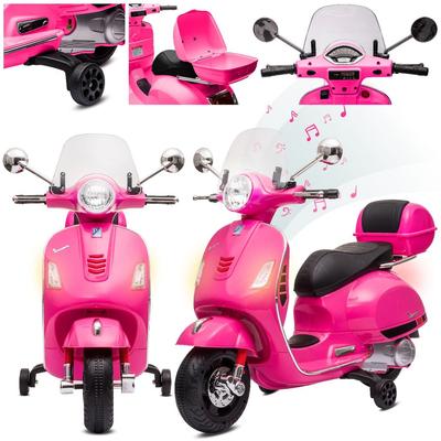 Ride-on Toy for a Child Vespa Scooter Battery-Powered With a Trunk Fuchsia Sun Baby