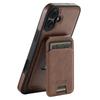 SUTENI M2 For iPhone 16 Magnetic Phone Case Waxy Texture Leather+TPU Cover with Card Bag