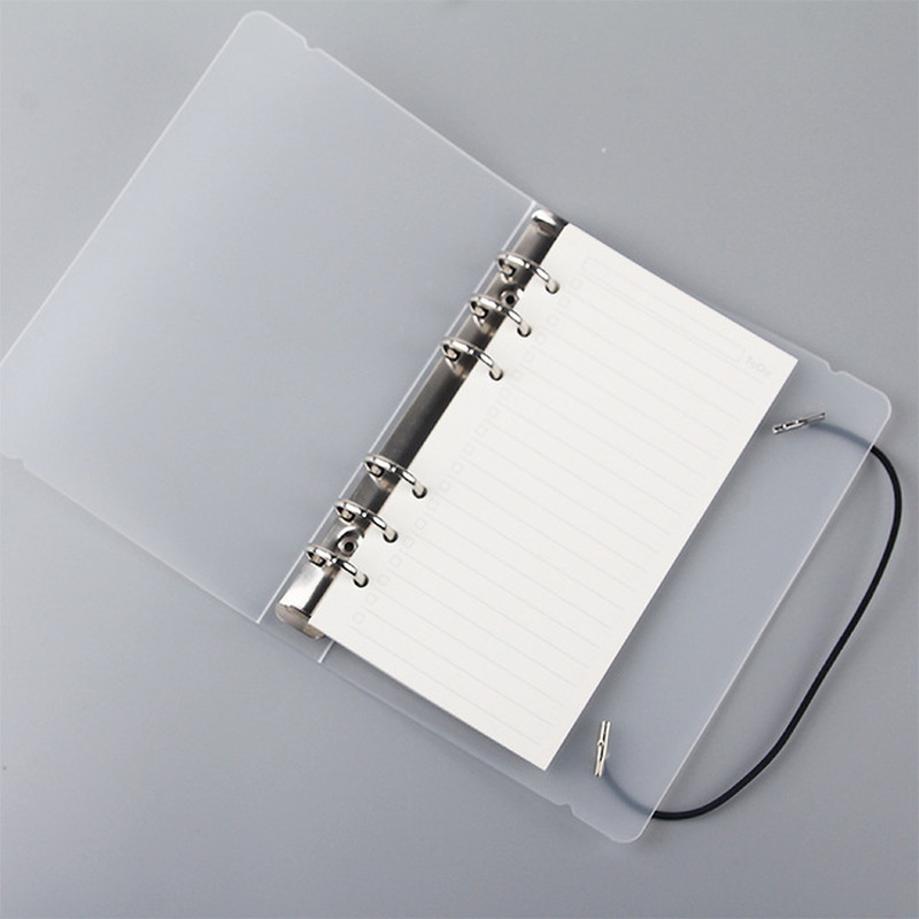 1 Pcs A4A5A6 Creative Frosted Semi Transparent PP Strap Loose Leaf Notebook Book Clip Notebook Shell