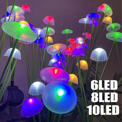 10/8/6 LED Multicolore Luce Solare a Fungo Impermeabile Calda LED Luce Solare da Giardino Decorativa per Esterno per Villa Giardino Cortile Parco