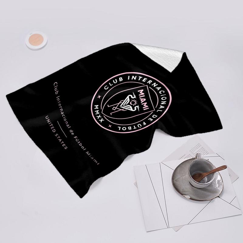 proof beach towel with Inter Miami CF pattern - soft,absorbent,quick-drying,machine washable - perfect for swimming,camping,bathing