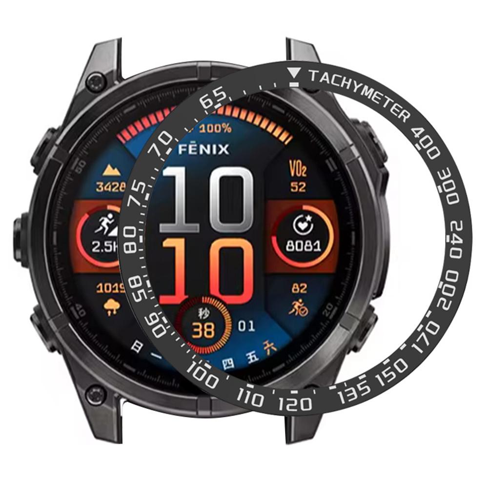 For Garmin Fenix 8 51mm/Tactix 8 51mm Stainless Steel Tachymeter Bezel Smart Watch Protective Ring