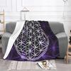 Flower Of Life Sacred Geometry Blanket Flannel Fleece Geometric Pattern Mandala Throw Blankets for Travel Bedding Couch Quilt