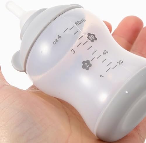 Warmhm Pet Nursing Bottle Set 80ml for Newborn Kittens Puppies Plastic Silicone Portable Controlled Feeding for Lambs Rabbits