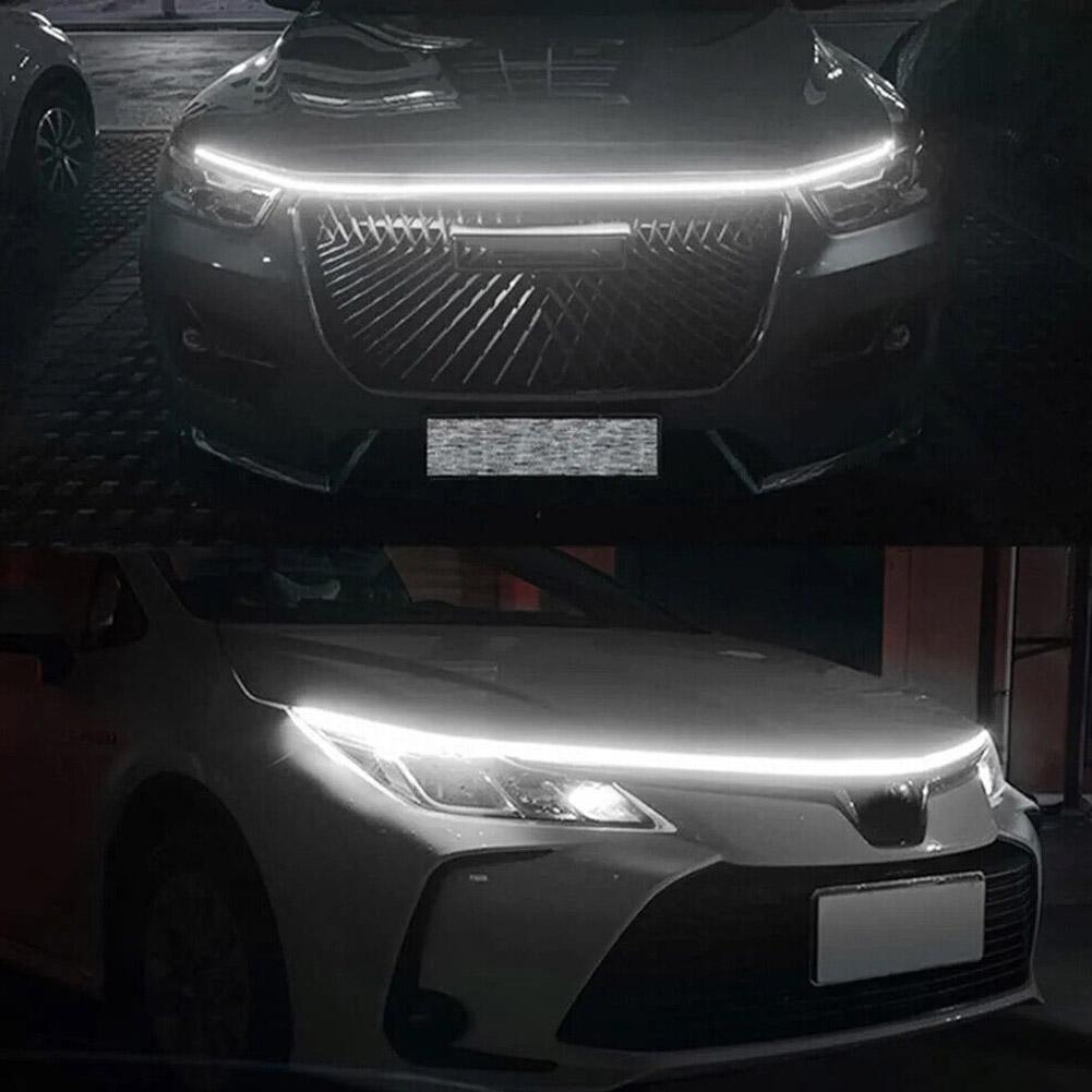 LED Car Hood Lights Strip Universal Auto Decorative Atmosphere Lamps Ambient Lights For Car Daytime Running Lights