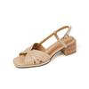 Fashion 2025 New Summer Women's Sandals Genuine Leather Buckle Strap Women Shoes Size 34-42 Solid Concise Ankle-Wrap Party Ladies Shoes