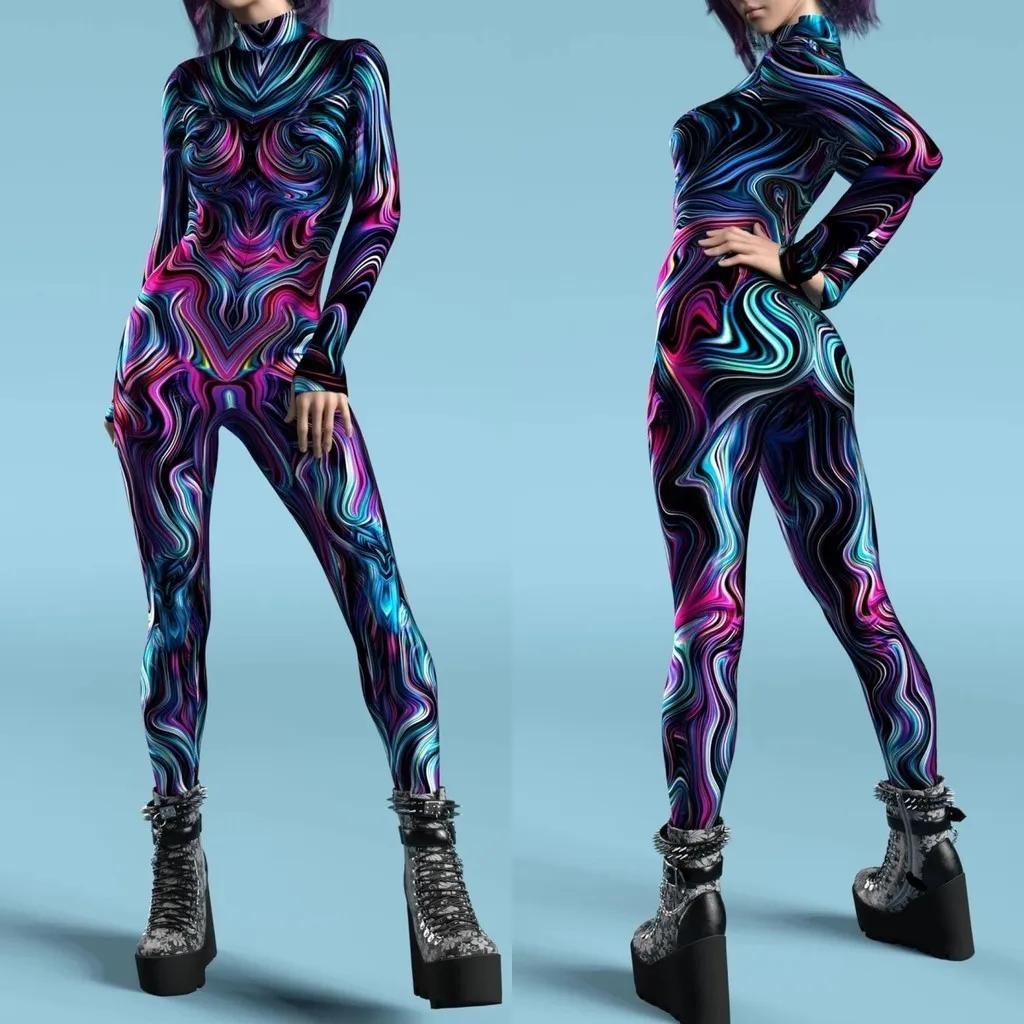 

3D цифровий друк сценічних костюмів для дорослих Хелловін події карнавал тематична вечірка косплей костюм гральний костюм комбінезон Adults XL