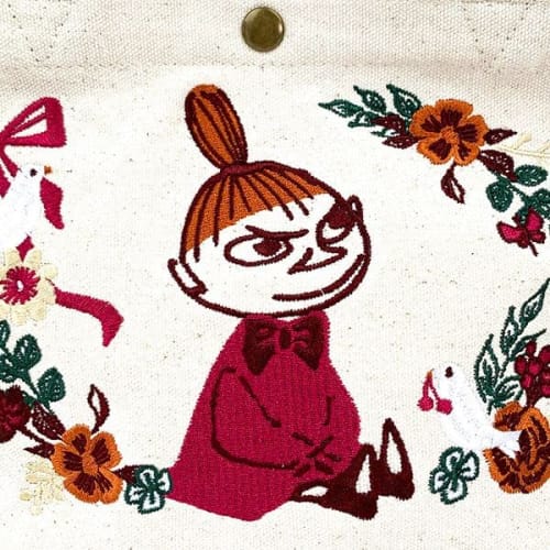 Hapitas Mini Tote Bag, Moomin, HAP6015 MC15, Flower Gift, Natural