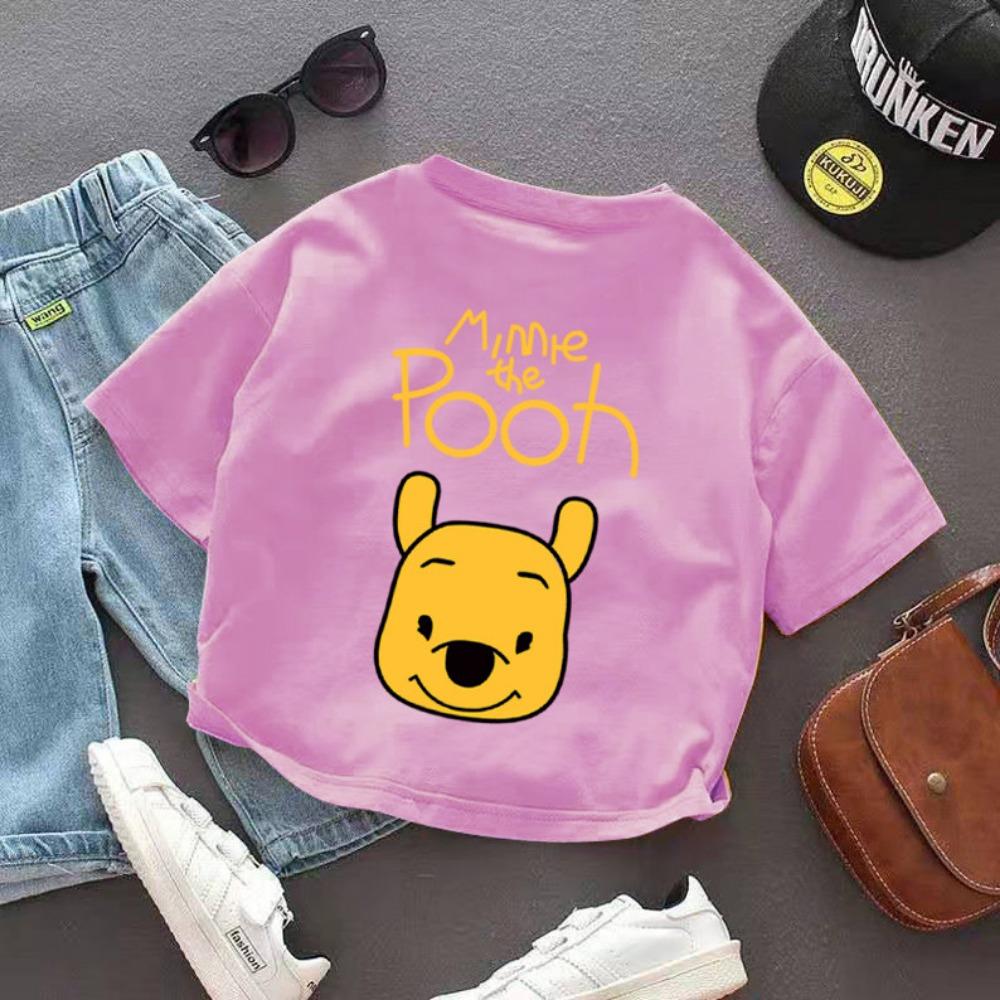 Short sleeved t-shirt for summer, new baby cartoon round neck short sleeved shirt