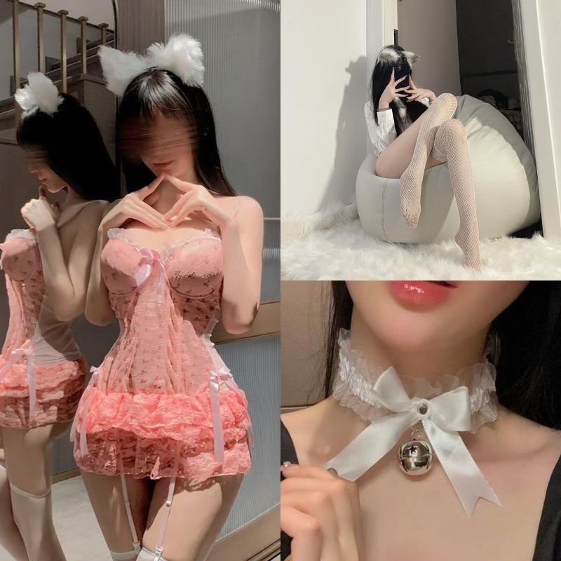 Sex underwear [Cherry cake] Cherry pink small breasts gather hairtail bones pure desire bra cake skirt