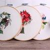 1Pc European Style Floral Aesthetic DIY Embroidery Needle and Thread Bamboo Embroidery Frame English Kit for Embroidery Hobbies Beginners
