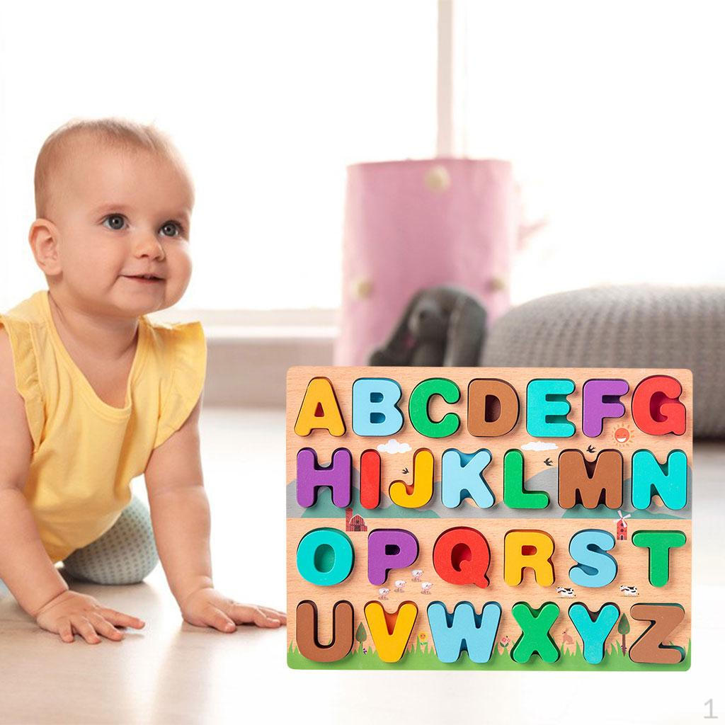 

Colorful Wooden Puzzle Set for Kids Ages 3 and Up - Perfect Gift Learning Play Alphabet