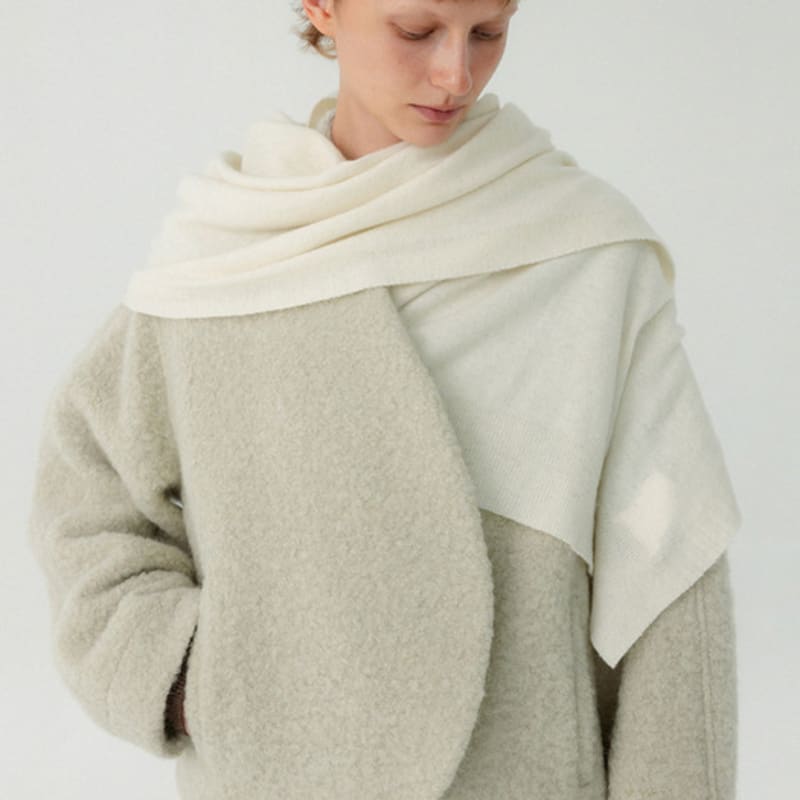 RRACE Wrap Knit Scarf_Ivory