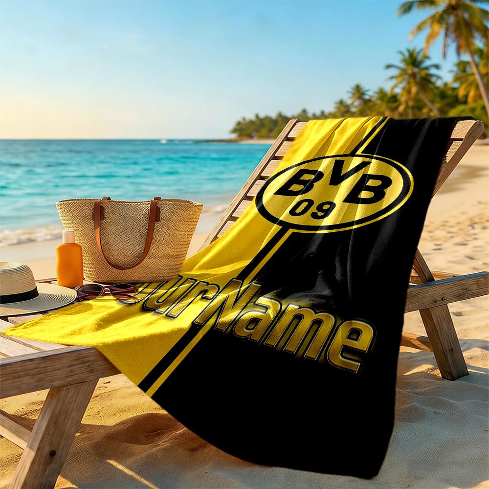 Borussia Dortmund Personalized Name Beach Towel Quick-Dry Soft Microfiber Portable for SwimmingBeachCamping Travel Beach AccessoriesGym