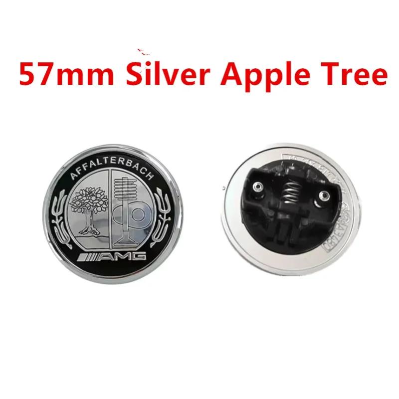 XHXII1 2025 Hot For Benz 1pcs/Lot 57mm ABS PVC Car Front Hood Emblem Badge Bonnet Car Accessories For Benz W204 W205 W212 W213 W221 W17
