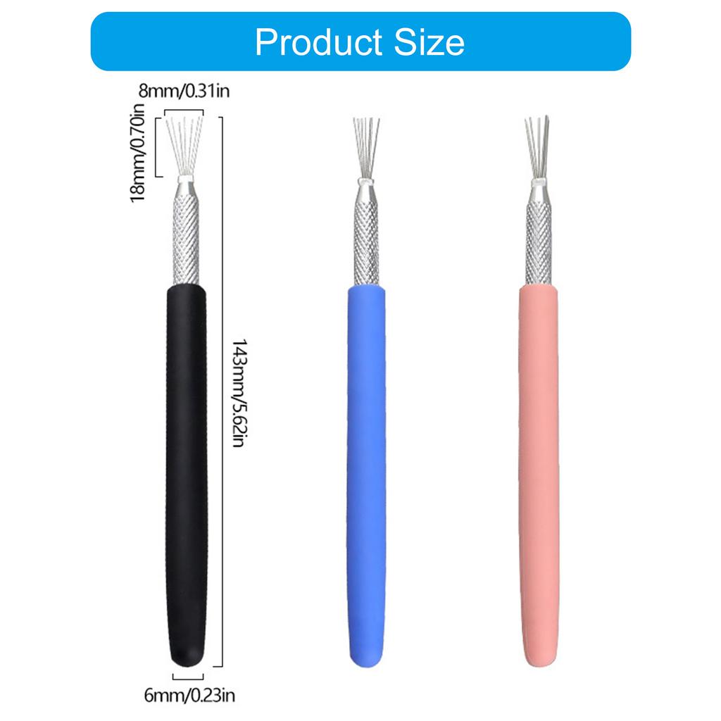 3PCS Clay Sculpting Needle Tool Set Suitable for Detailed Texturing Modeling Wax Sculpting with Stainless Steel Bristles