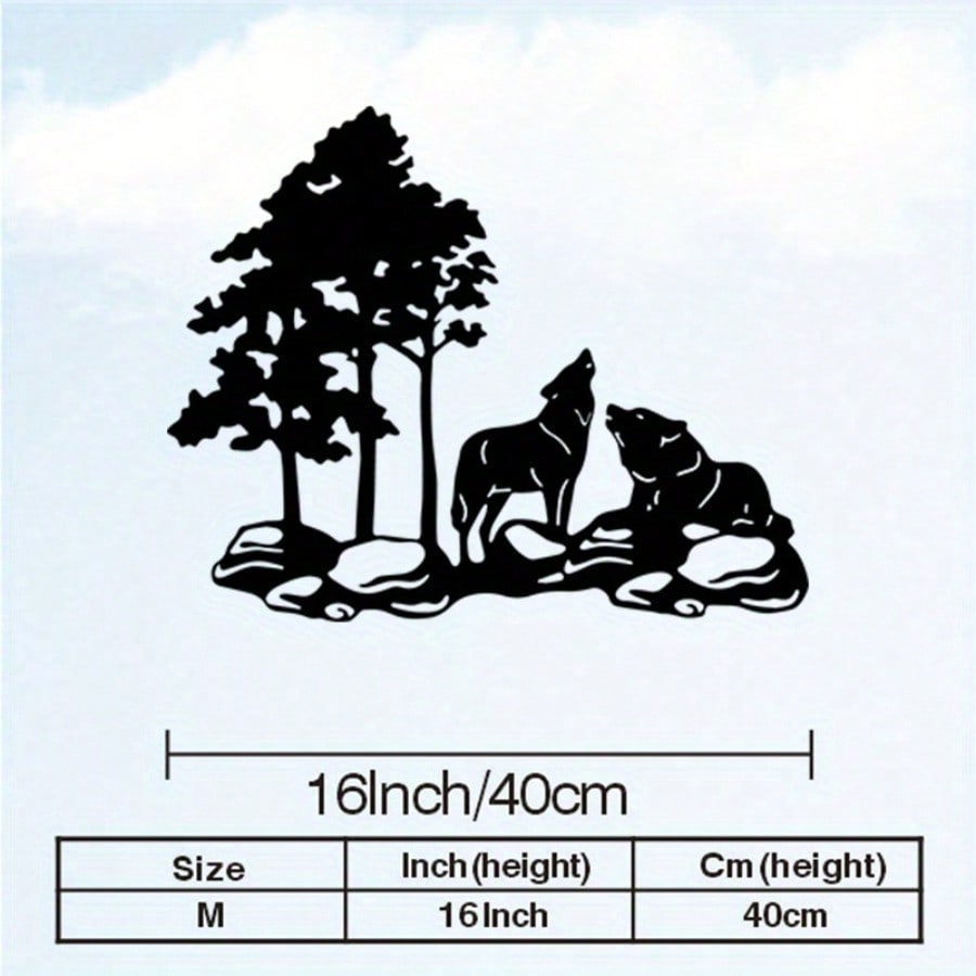 

Rust Resistant Iron Wolf Bear Metal Wall Art Traditional Style Home Decor