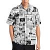 Été Homme Collage Journal 3D Chemise Hawaïenne Homme Revers Décontracté Mode Manches Longues Chemises Bouton Hauts Grande Taille