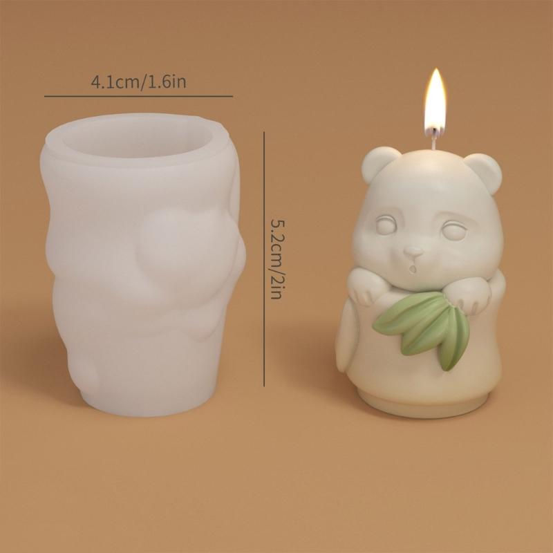 Creative Panda Shape Candle Molds Bamboo Silicone Molds Cake Decorating Tools Silicone Crafts Moulds for Hand-Making